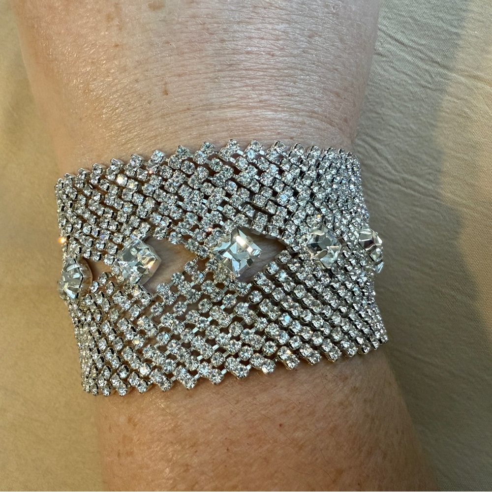 Elegant Silver Crystal Bracelet